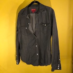 Grey denim button up